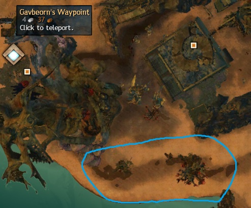 Cursed Shore - Orichalcum Spawn Location Southeast of Gavbeorn's Waypoint